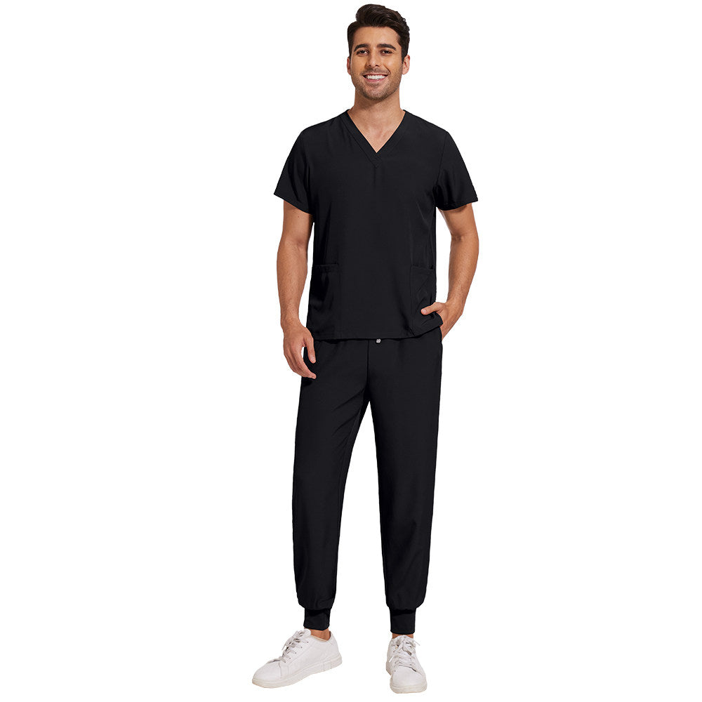 Nianqing hand washing clothes, female dentist overalls, short-sleeved wrinkle-proof, stretch operating room surgical gown, nurse gown, set