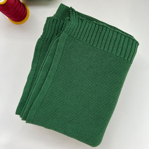 Christmas Green knit baby blanket, plain color option