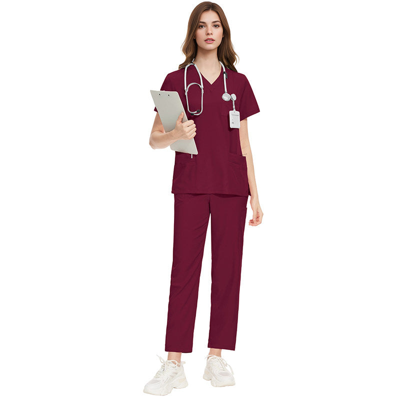Nianqing lightweight, breathable, comfortable, stretch hand gown, dental office overalls, doctor's work uniform, navy suit