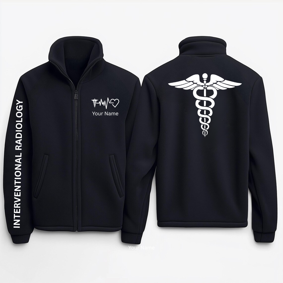 Custom Radiology Fleece Jacket for Nurses & Healthcare Workers | Personalized RN Zip-Up Interventional Radiology