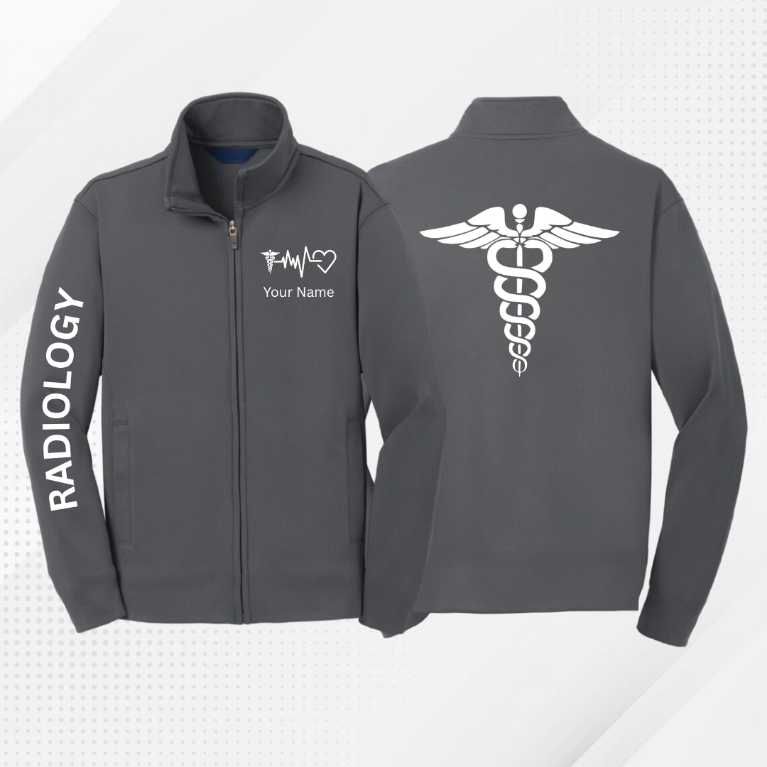 Custom Radiology Fleece Jacket for Nurses & Healthcare Workers | Personalized RN Zip-Up Radiology