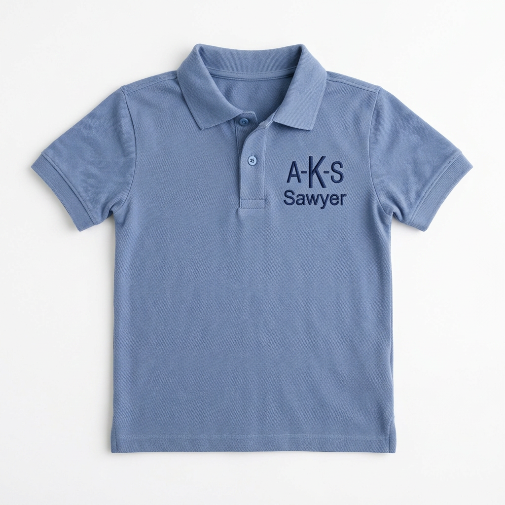 Monogram and Name Youth Embroidered Polo | Personalized Initials Back to School Kids Polo