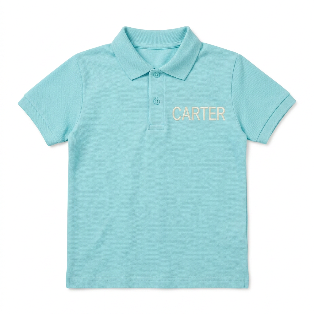 Classic Name Youth Embroidered Polo | Personalized Left Chest Back to School Kids Polo