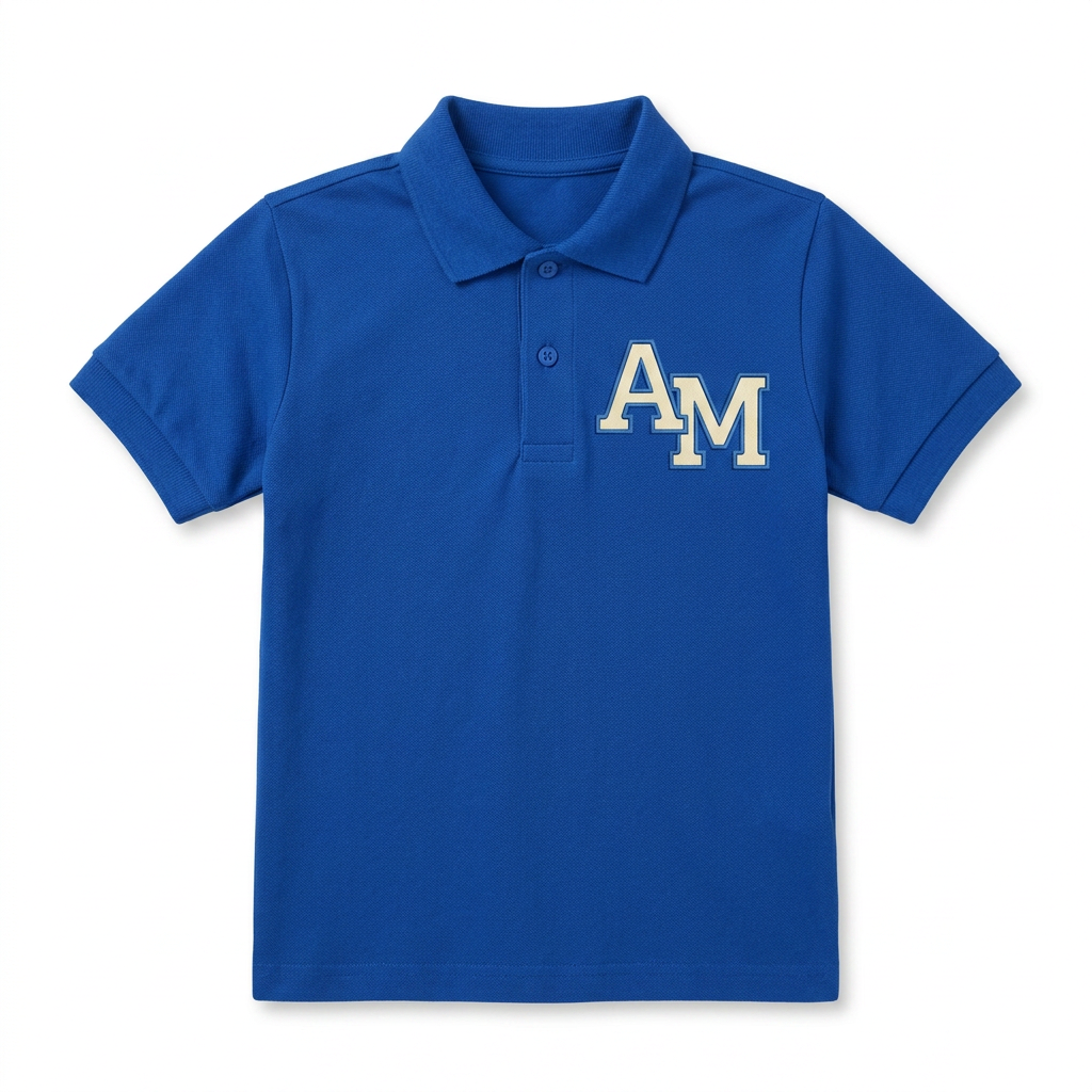 Varsity Initials Youth Embroidered Polo | Personalized Monogram Back to School Kids Polo