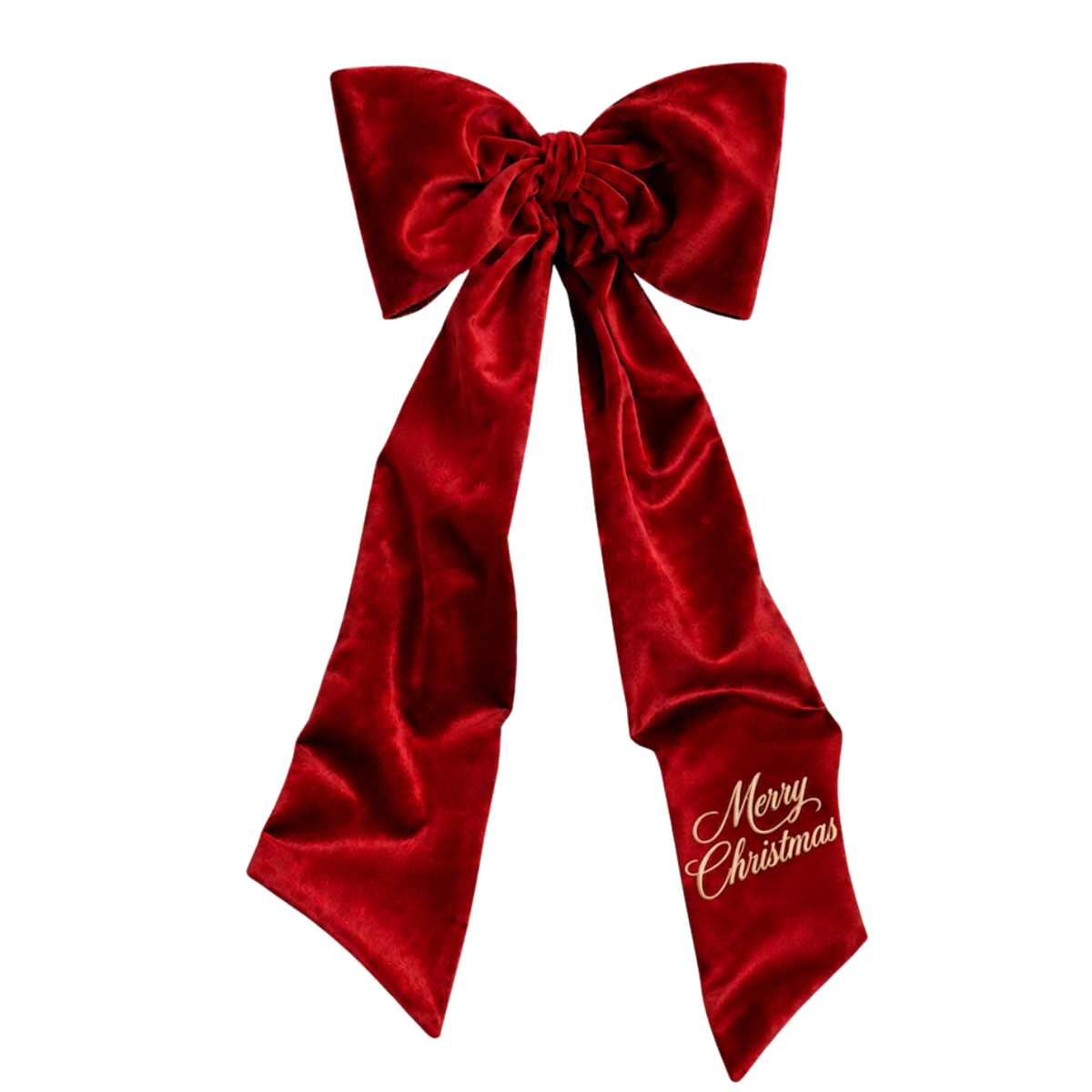 Custom Embroidered Velvet Christmas Tree Topper Bow | Personalized Merry Christmas or Initial Bow