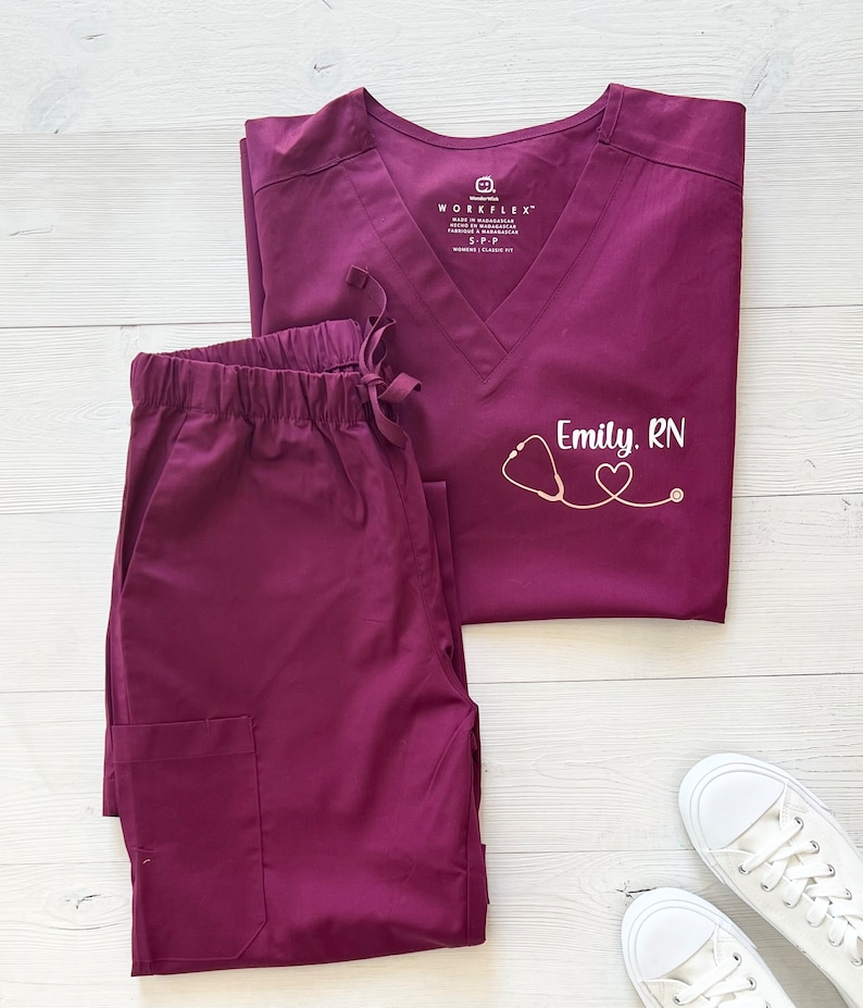 Fully Customized Logo & Text Embroidered Scrubs Set – Medical Uniform