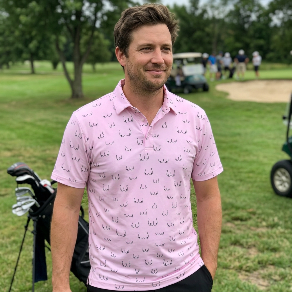 Custom 3D Polo Shirt – Personalized Funny Novelty Repeat Pattern Polo, Cheeky Gift for Him