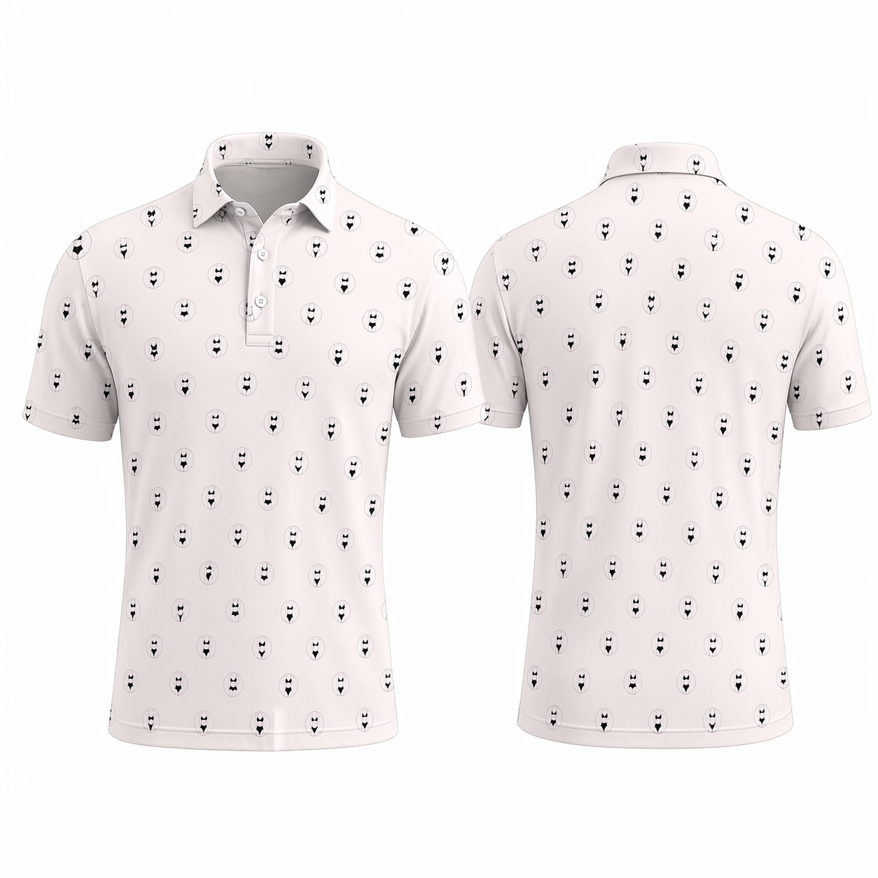 Custom 3D Polo Shirt – Personalized Funny Mustache Man Novelty Repeat Pattern Polo, Cheeky Gift for Him