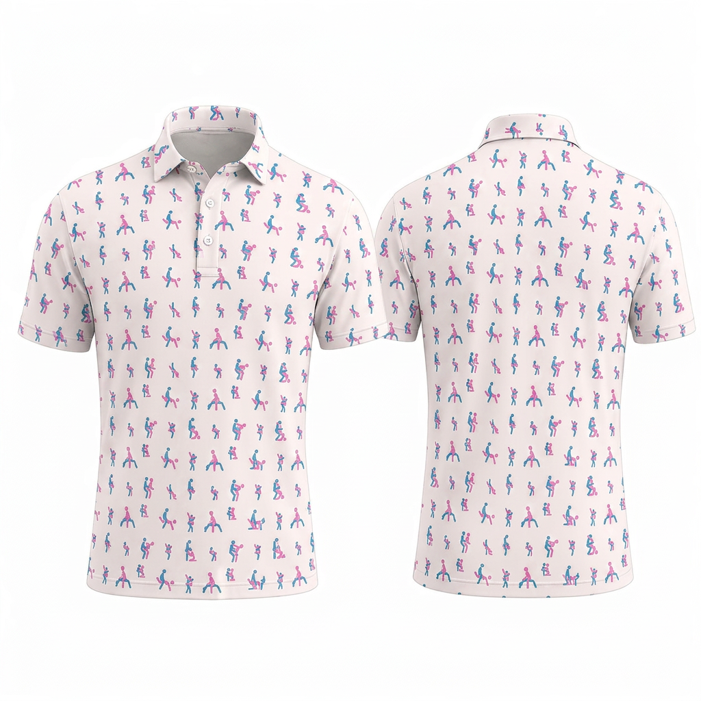 Custom 3D Polo Shirt – Personalized Funny Adult Cream Novelty Pattern Polo, Cheeky Gift for Him