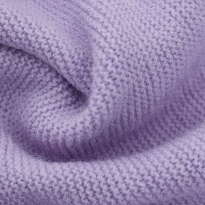 Close-up of the lavender cotton knit texture