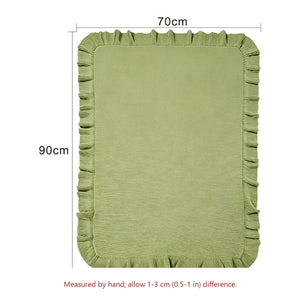 Ruffle blanket size diagram, 70 x 90 cm
