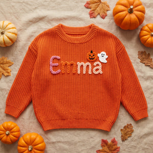 Personalized Holiday Kids Sweater – flat lay