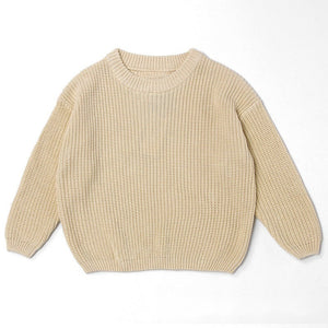 Apricot chunky knit kids sweater, plain color option