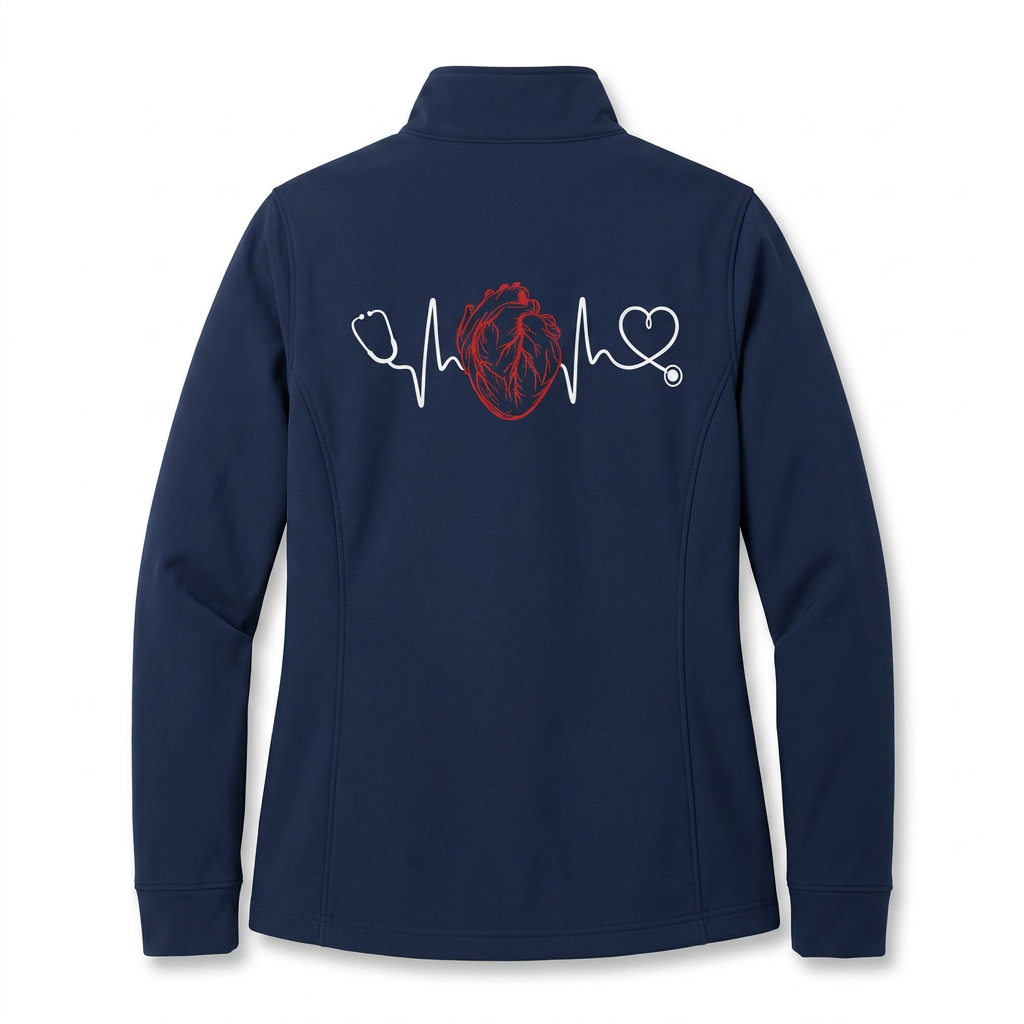 Custom Cardiac Nurse Embroidered Fleece Jacket | Personalized Cardiac RN Zip-Up