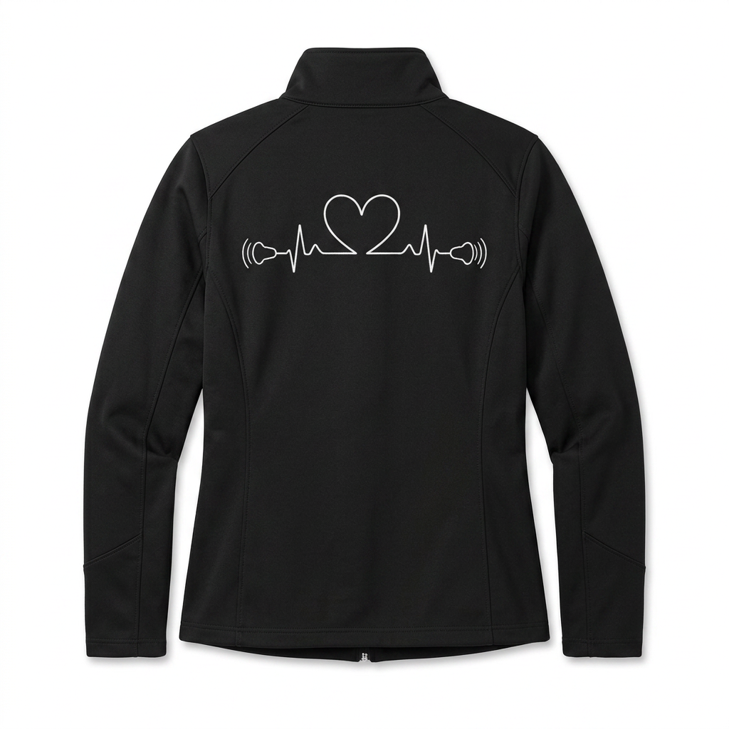 Custom Audiology Fleece Jacket | Personalized Hearing Care Heartbeat Zip-Up