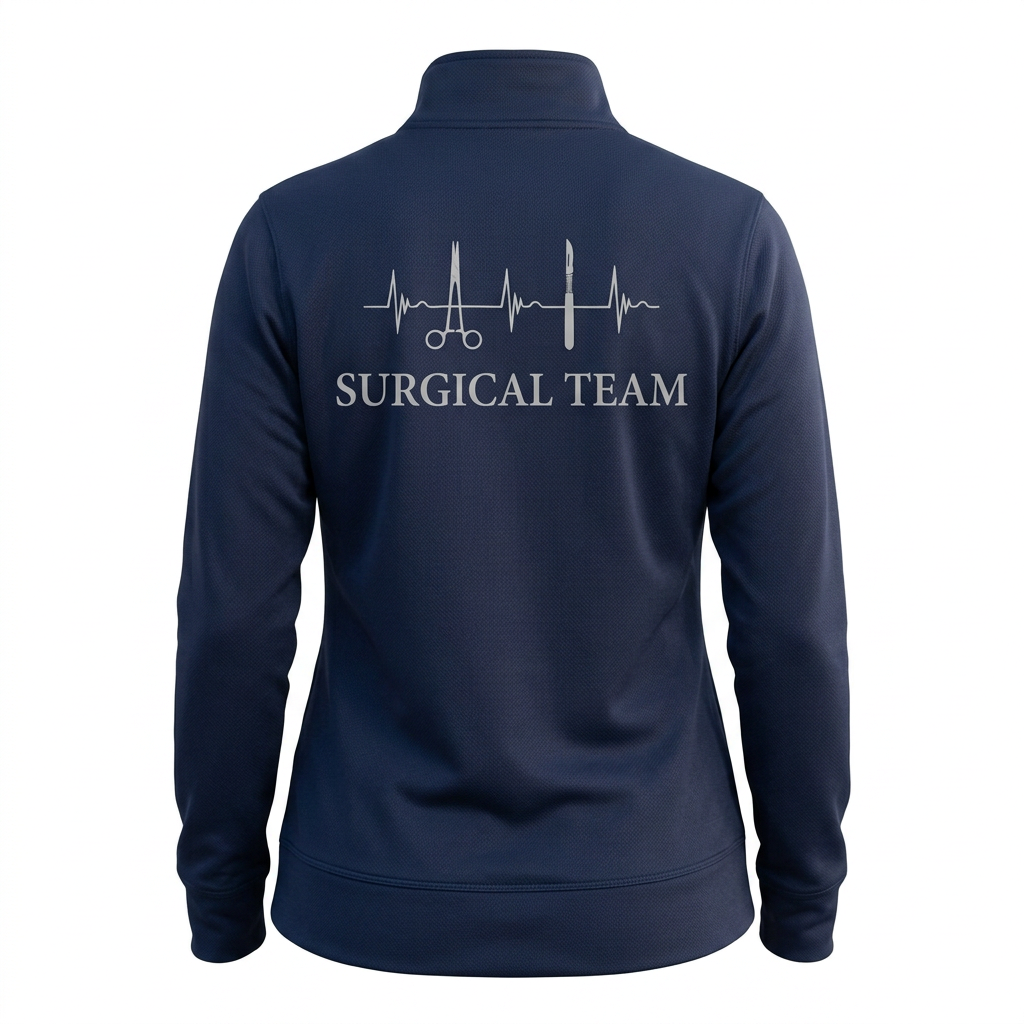 Custom Surgical Team Fleece Jacket | Personalized Surgical Tech OR Nurse Zip-Up