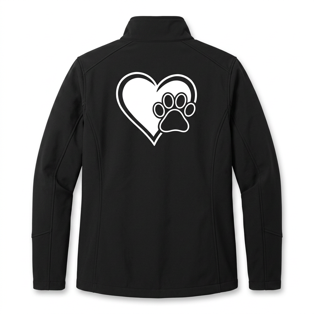 Custom Veterinary Fleece Jacket | Personalized Paw Print Heart Zip-Up