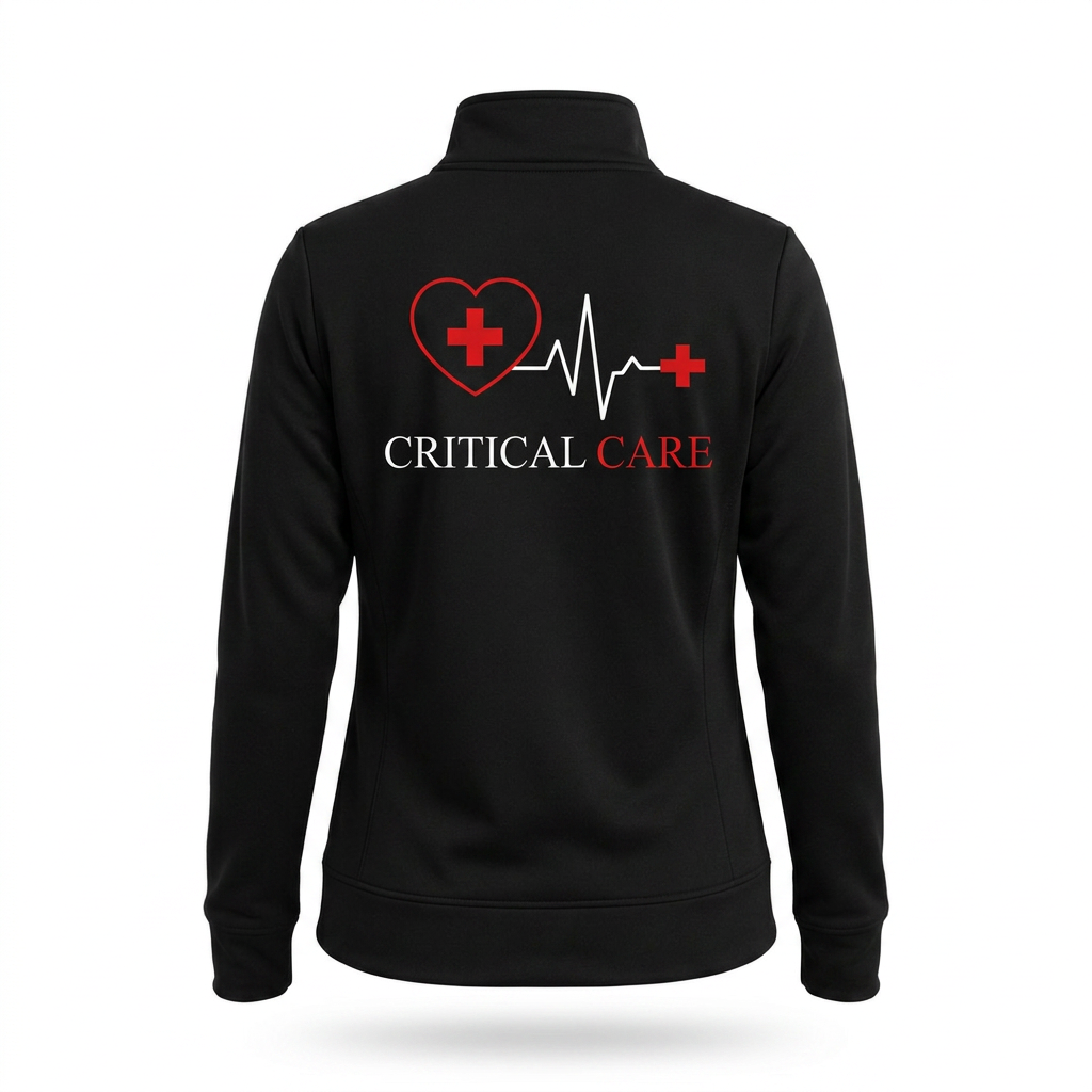 Custom Critical Care Nurse Embroidered Fleece Jacket | Personalized ICU RN Zip-Up