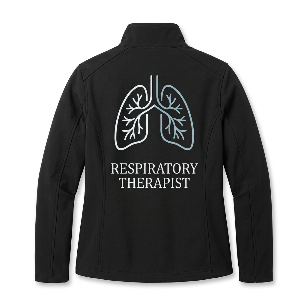 Custom Respiratory Therapist Fleece Jacket | Personalized RT Lungs Zip-Up