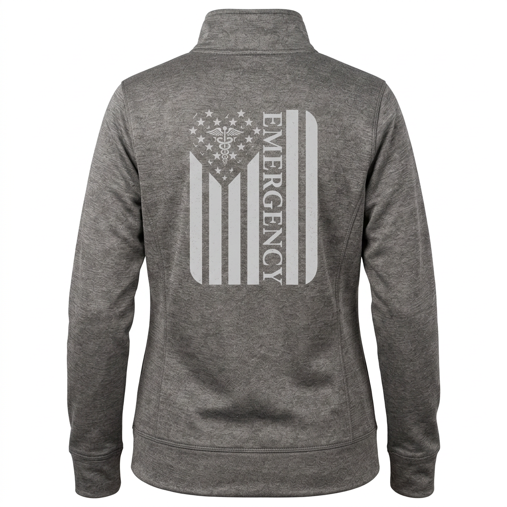 Custom Emergency Fleece Jacket | Personalized American Flag Caduceus Zip-Up
