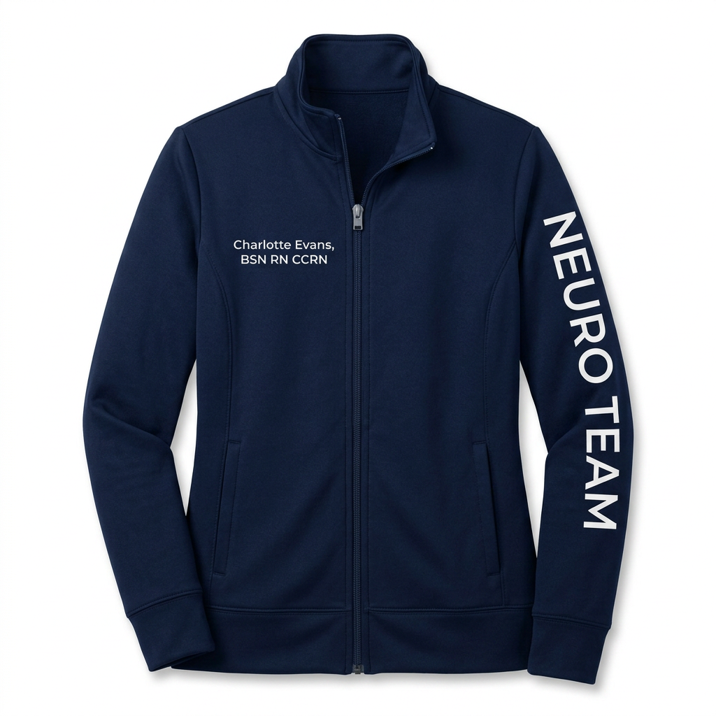Custom Neurology Fleece Jacket | Personalized Colorful Brain Heartbeat Zip-Up
