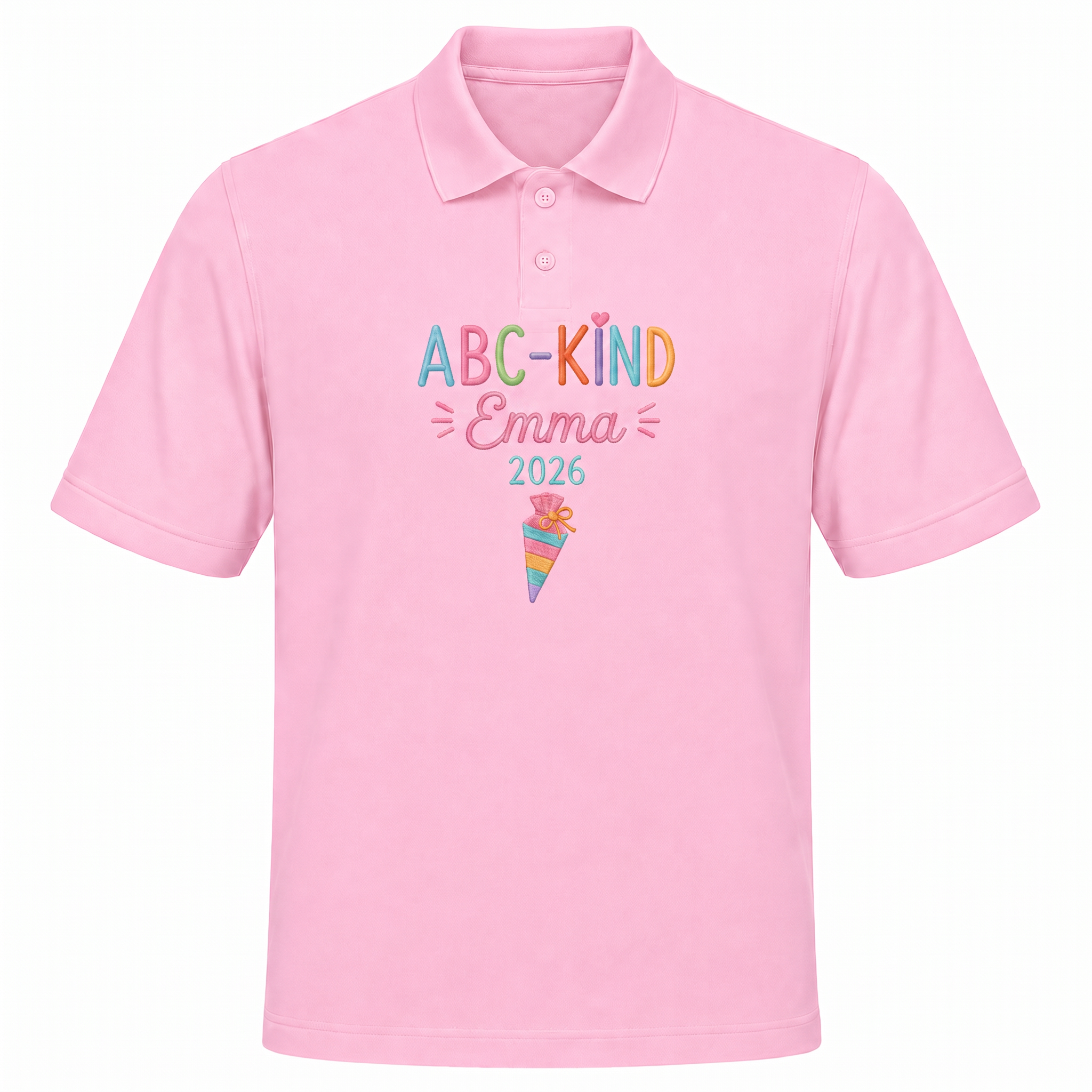 ABC-Kind Youth Embroidered Polo | Personalized Name and Year First Day of School Shirt