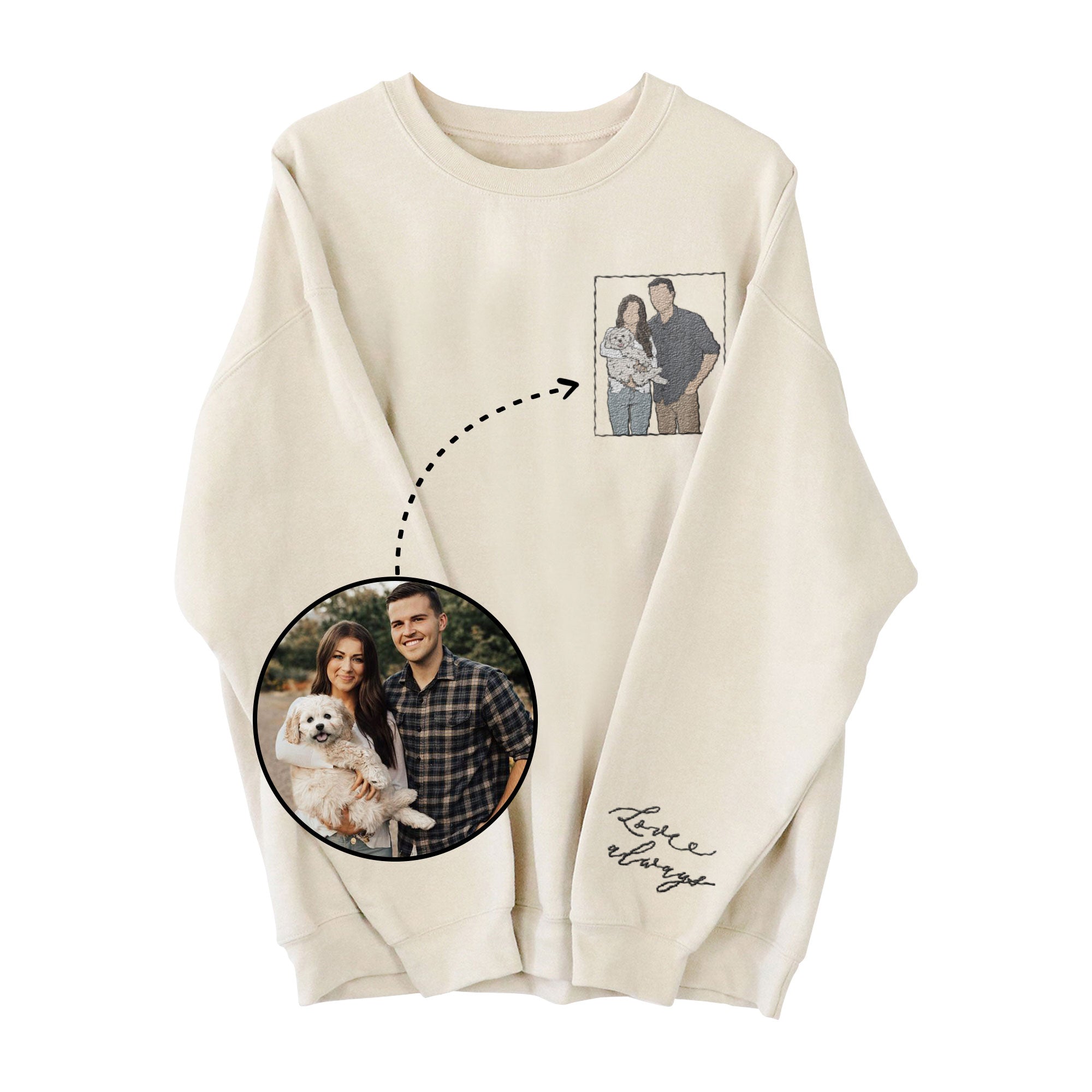 Custom Full Color Photo Embroidered Hoodie/Sweatshirt
