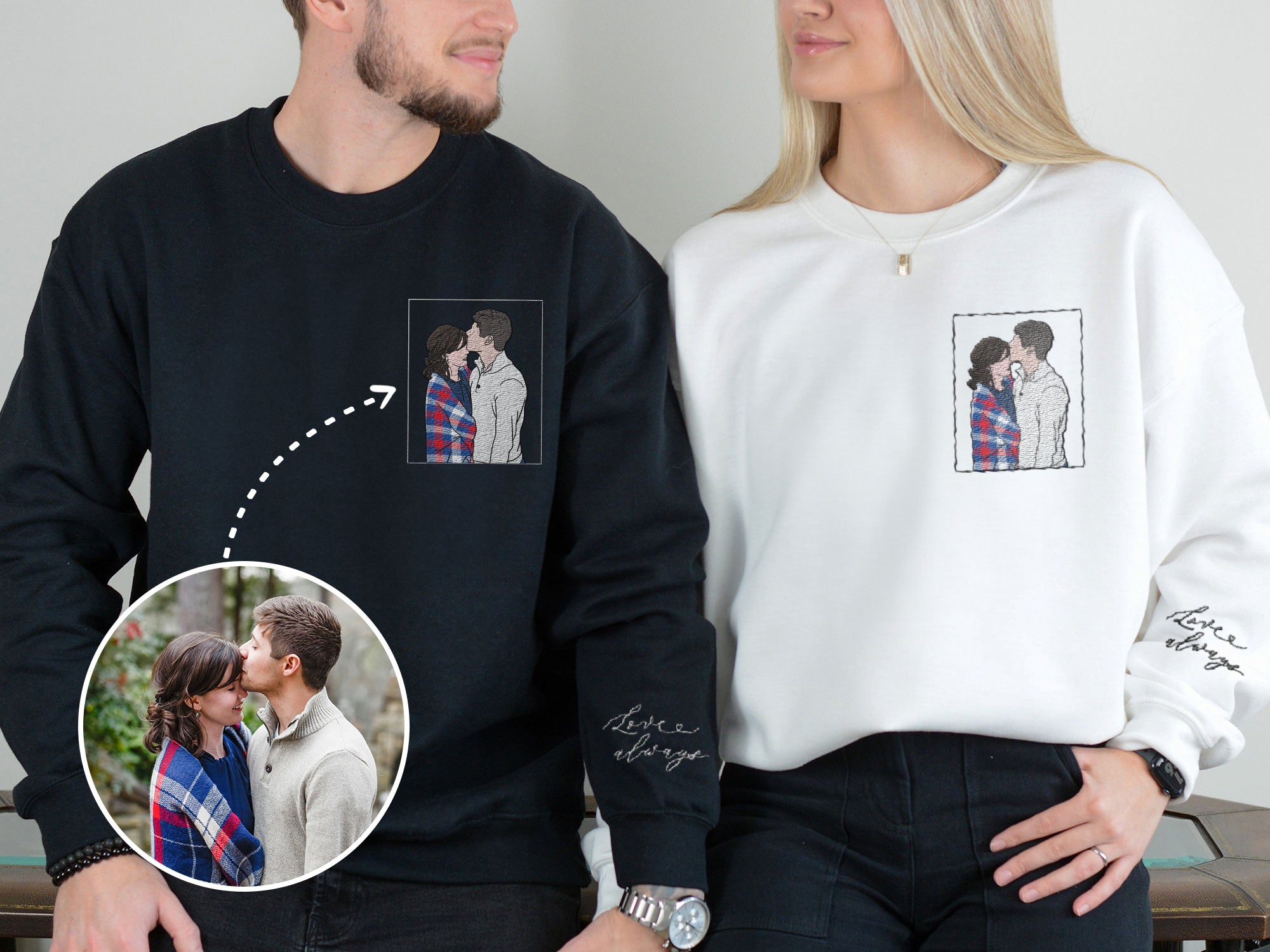 Custom Full Color Photo Embroidered Hoodie/Sweatshirt