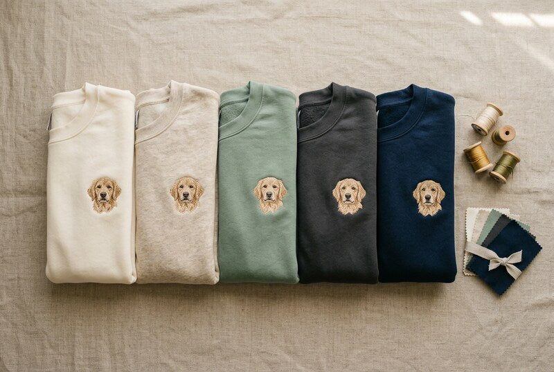 Custom Pet Embroidery Color Guide: Best Sweatshirt Colors