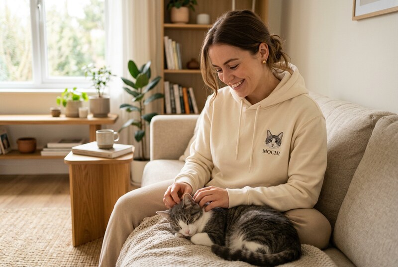 Custom Embroidered Cat Hoodie Ideas for Cat Lovers