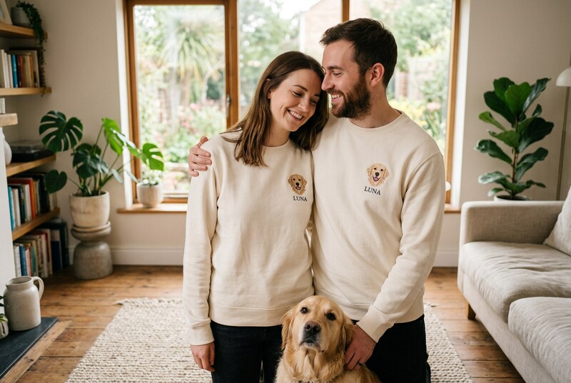 Matching Pet Sweatshirts for Couples - Custom Embroidered Gift Ideas