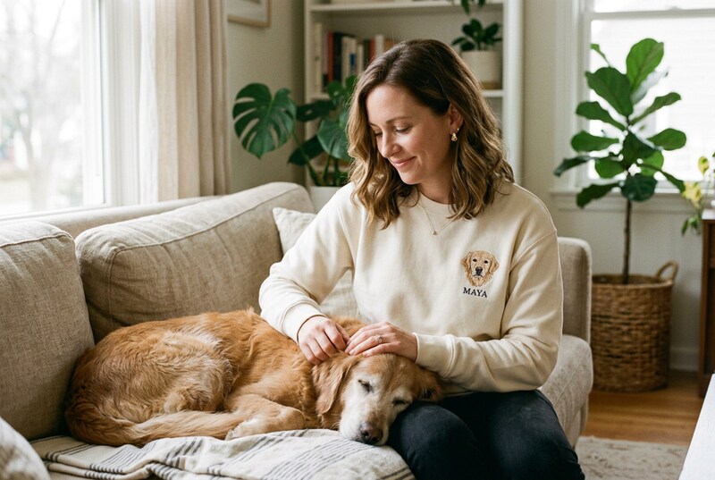 Custom Embroidered Keepsakes for Senior Dogs and Senior Cats