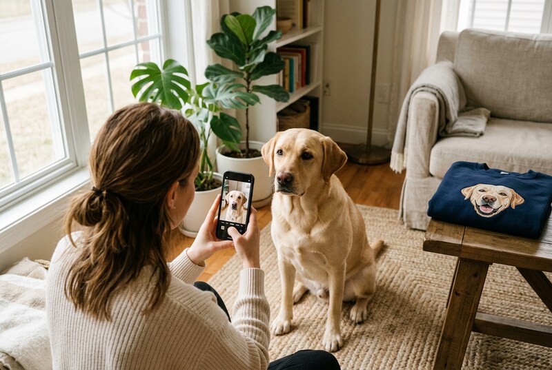 Pet Photo Tips for Custom Embroidery: Lighting, Angles & Details