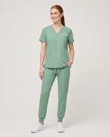 Custom Embroidered Unisex Jogger Scrub Set – V-Neck Personalized Nurse Uniform with Cargo Pants