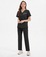 Custom Embroidered Unisex Scrub Set – V-Neck Chest Pocket & Cargo Pants