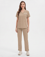 Custom Embroidered Unisex Scrub Set – V-Neck Chest Pocket & Cargo Pants