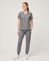 Custom Embroidered Unisex Jogger Scrub Set – V-Neck Personalized Nurse Uniform with Cargo Pants