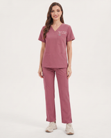 Custom Embroidered Unisex Scrub Set – V-Neck Chest Pocket & Cargo Pants