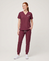 Custom Embroidered Unisex Jogger Scrub Set – V-Neck Personalized Nurse Uniform with Cargo Pants