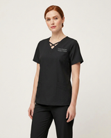 Custom Embroidered Scrub Set with Crisscross V-Neck – Straight Leg Medical Uniform