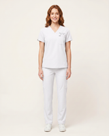 Custom Embroidered Unisex Scrub Set – V-Neck Chest Pocket Cargo Pants