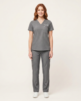 Custom Embroidered Unisex Scrub Set – V-Neck Chest Pocket Cargo Pants
