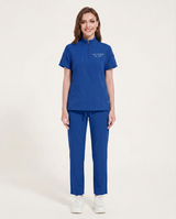 Custom Embroidered Scrub Set with Mock Neck Zip Collar – Straight Leg Healthcare Uniform