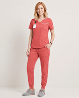 Custom Embroidered Unisex Jogger Scrub Set – V-Neck Medical Uniform with Cargo Pocket