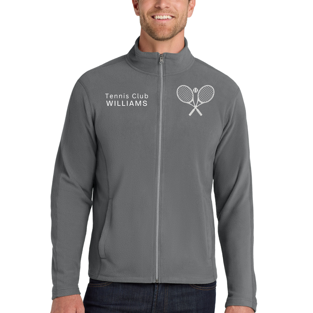 Custom Tennis Club Embroidered Fleece Jacket - Personalized Player Name Zip-Up