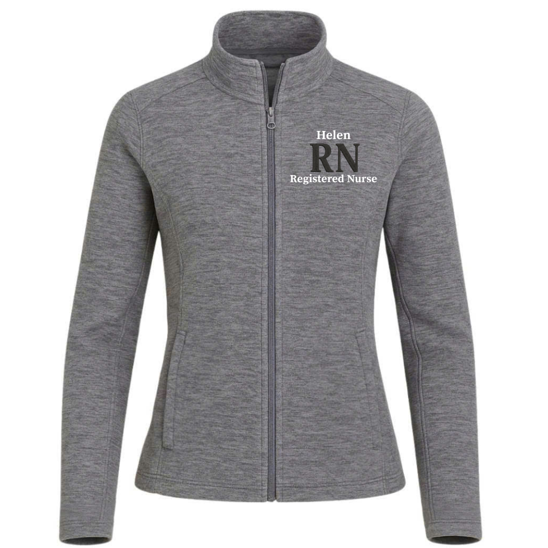 Custom Nurse Digi Stripe Fleece Jacket – Personalized Zip Up - view 3, custom embroidered by Intriklo
