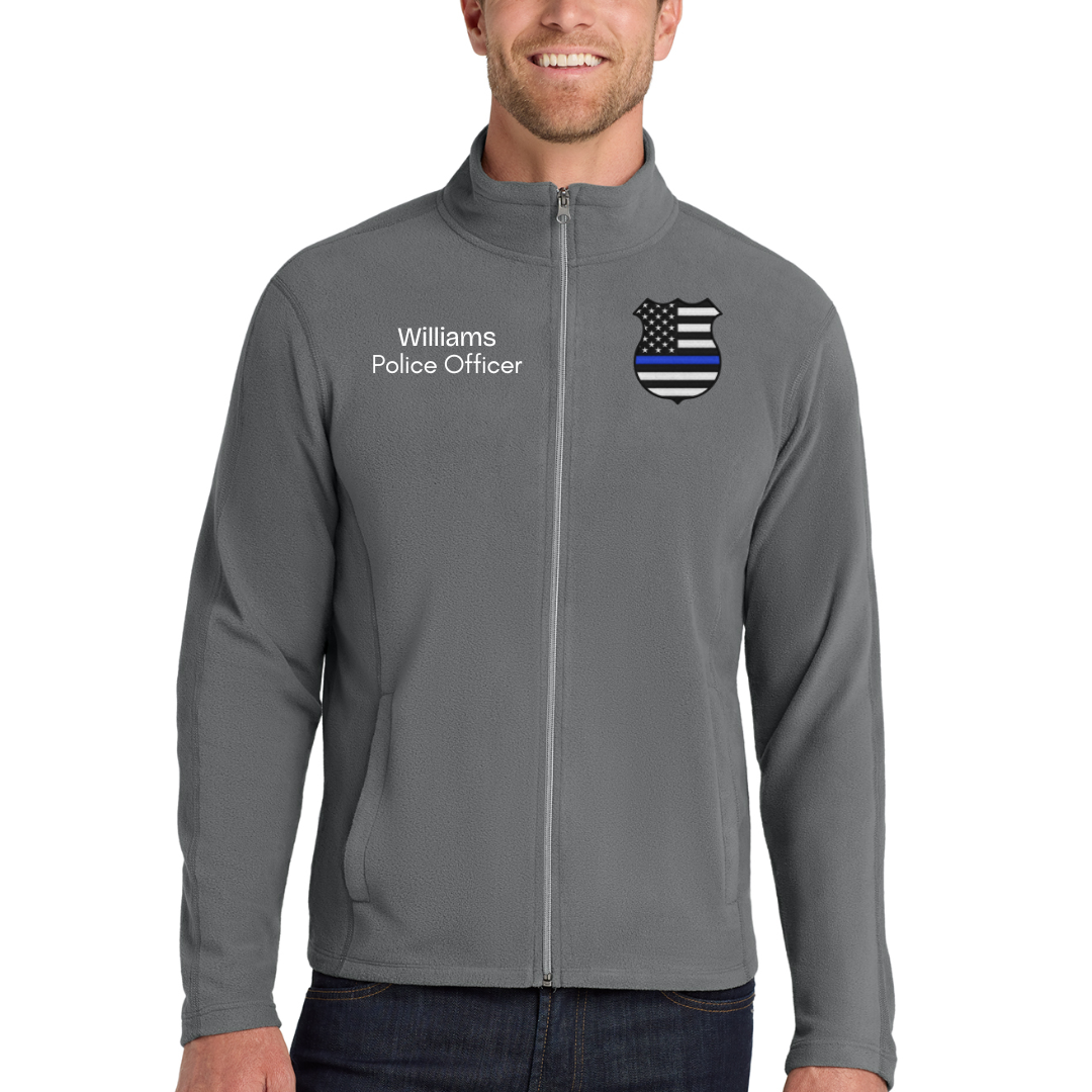 Custom Post Office Embroidered Fleece Jacket - Personalized Name Zip-Up Postal Workwear