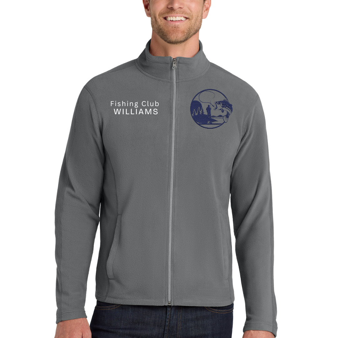 Custom Fishing Club Embroidered Fleece Jacket - Personalized Crew Name Zip-Up