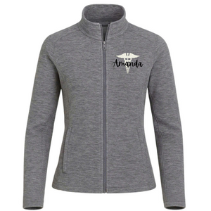 Custom Medical Nurse Fleece Jacket – RN Digi Stripe - view 3, custom embroidered by Intriklo