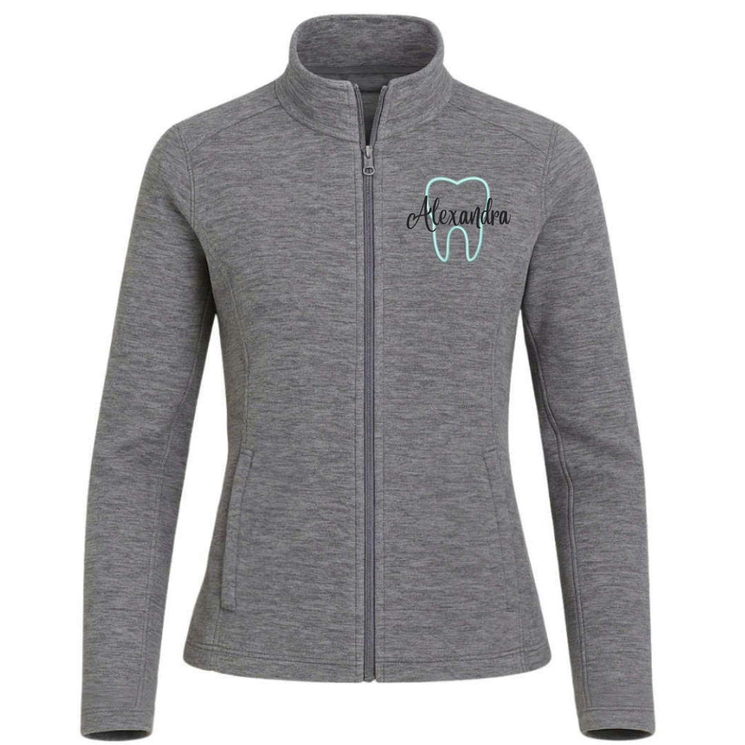 Custom Dental Digi Stripe Fleece Jacket – Personalized Zip Up - view 3, custom embroidered by Intriklo
